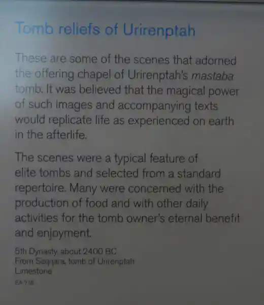Bird, eye-like, bowls, fox, and other symbols on the tomb reliefs of Urirenptah